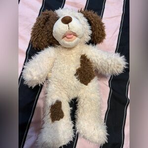 Build-A-Bear Cream and Brown Puppy Plush with Floppy Ears